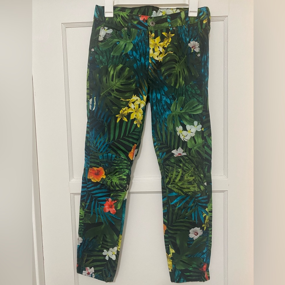 G Star Elwood jeans in tropical print